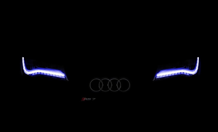 Bleknat Audi-Xenon Blue, Audi-logotypillustration, Bilar, Audi, HD tapet