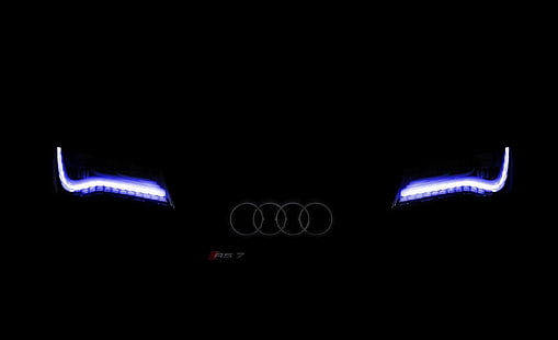 Bleknat Audi-Xenon Blue, Audi-logotypillustration, Bilar, Audi, HD tapet HD wallpaper