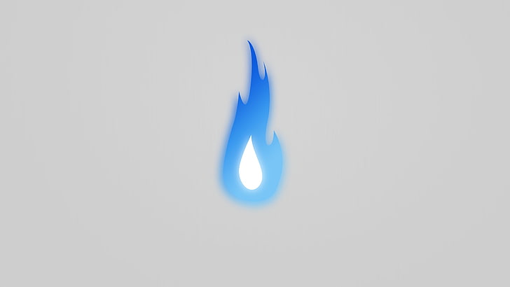 обои голубого пламени, синий, огонь, минимализм, простой фон, цифровое искусство, голубой, синий огонь, HD обои