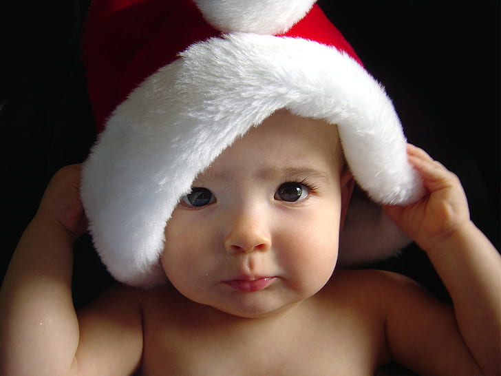Cute Christmas Baby HD, cute, baby, christmas, HD wallpaper