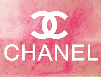 Texto de amor rojo y blanco, Chanel, fondo rosa, logo, Fondo de pantalla HD HD wallpaper