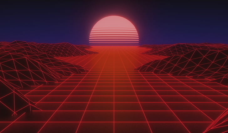 The sun, Music, Background, 80s, Neon, Rendering, VHS, 80's, Synth, Retrowave, Synthwave, New Retro Wave, Futuresynth, Sintav, Retrouve, Outrun, HD wallpaper