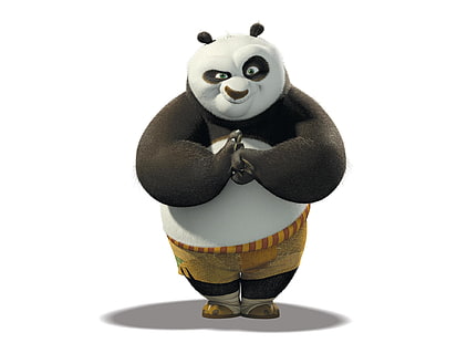 Kung Fu Panda Po Ejderha Savaşçısı, Panda, Beyaz arka plan, Kung Fu, HD masaüstü duvar kağıdı HD wallpaper