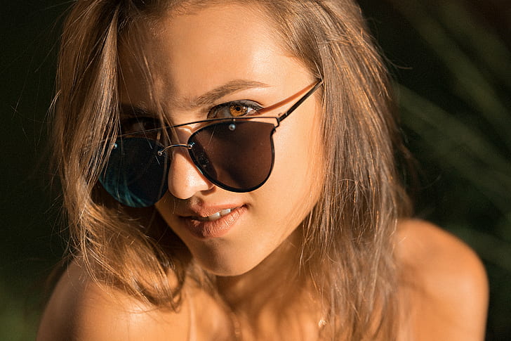 mujer, retrato, Dmitry Sn, gafas de sol, cara, Fondo de pantalla HD