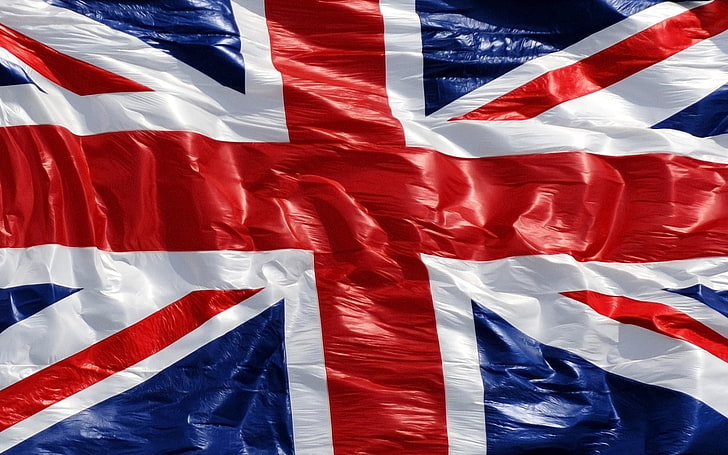 Bandeira da Union Jack, Reino Unido, Vermelho, Azul, Branco, Tira, Linha, Bandeira, Textura, Lona, Hematomas, Cruzes, HD papel de parede