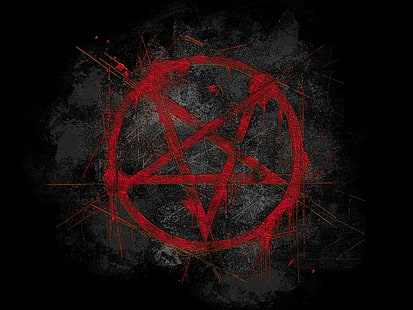 skräck, svart, pentagram, blod, HD tapet HD wallpaper