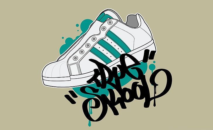 motivo Ondular adyacente True Skool, blanco y verde adidas Superstar shoe graffiti, Artistic, Urban,  Fondo de pantalla HD | Wallpaperbetter