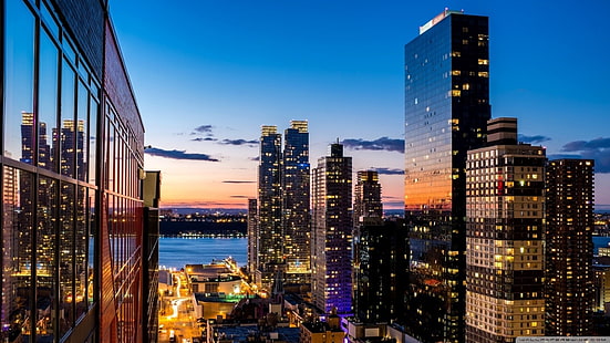 серое высотное здание, город, городской пейзаж, нью-йорк, HD обои HD wallpaper