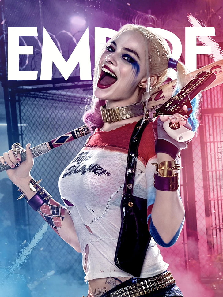 Plakat Harley Quinn, Legion samobójców, Harley Quinn, plakaty filmowe, Margot Robbie, DC Comics, Tapety HD, tapety na telefon