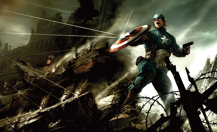 Marvel Капитан Америка илюстрация, Капитан Америка, HD тапет