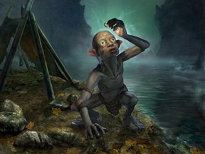 Lord of the Rings Smeagol digital tapet, ring, tält, Gollum, The Lord of the rings, HD tapet HD wallpaper