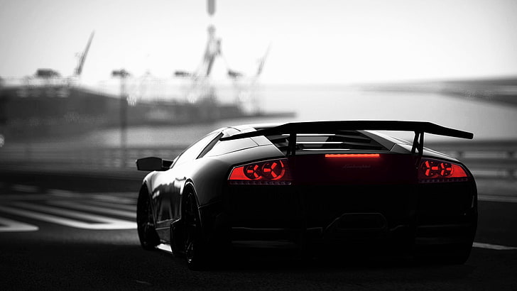 Lamborghini, samochód, wybarwienie selektywne, Tapety HD