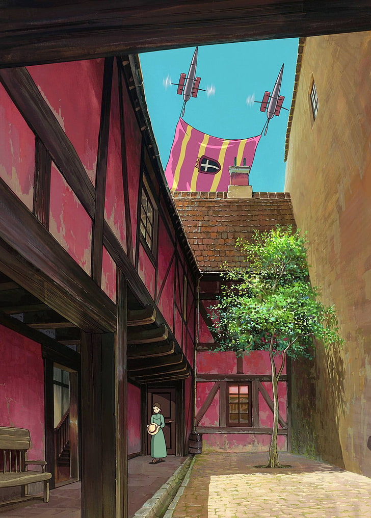 อะนิเมะ, Studio Ghibli, Hauru no Ugoku Shiro, วอลล์เปเปอร์ HD, วอลเปเปอร์โทรศัพท์