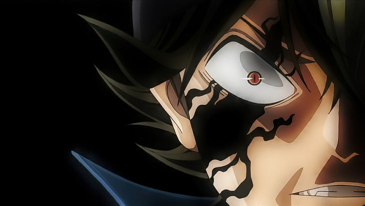 Anime, Schwarzklee, Asta (Schwarzklee), Schwarzes Haar, Junge, Orange Augen, HD-Hintergrundbild