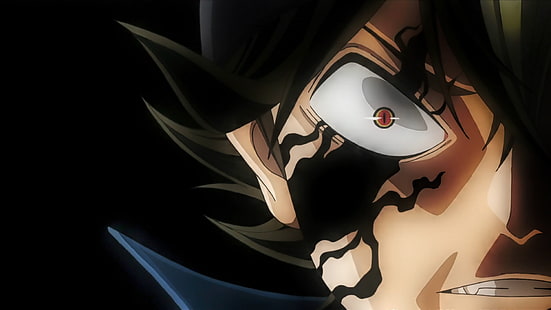 Anime, Schwarzklee, Asta (Schwarzklee), Schwarzes Haar, Junge, Orange Augen, HD-Hintergrundbild HD wallpaper