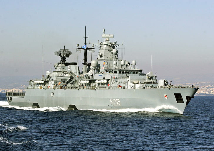 Brenburg F215, jerman, kapal, kapal perang, angkatan laut, brandenburg, fregat, jerman, kapal, Wallpaper HD