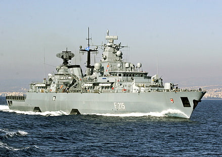 Brenburg F215, германия, корабль, военный корабль, флот, бранденбург, фрегат, немецкий, лодки, HD обои HD wallpaper