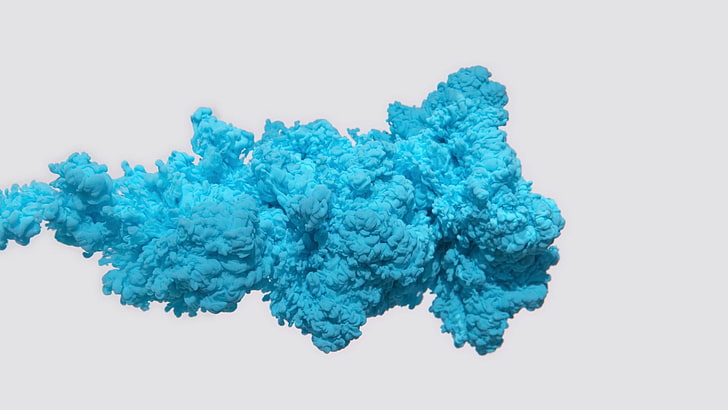 Ilustración de humo azul, arte digital, azul, humo, fondo simple, Fondo de pantalla HD