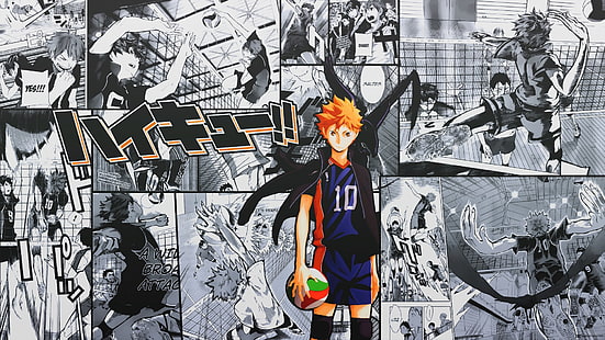 оранжевокосо момче аниме герой, Аниме, Хайкю !!, Шой Хината, HD тапет HD wallpaper