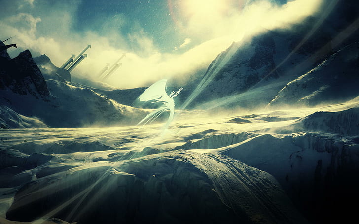 Cold Freedom, snow, cold dom, 3d and abstract, HD wallpaper