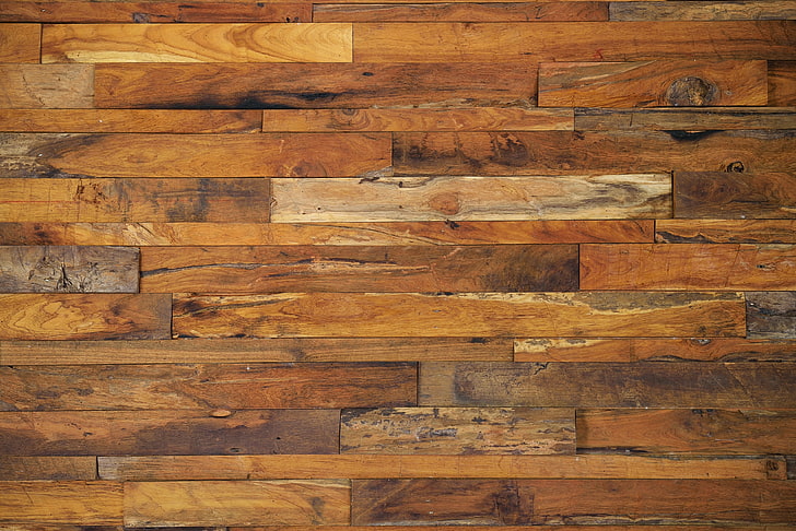 أرضية خشبية بنية اللون ، جدار ، خشبية ، طاولات، خلفية HD