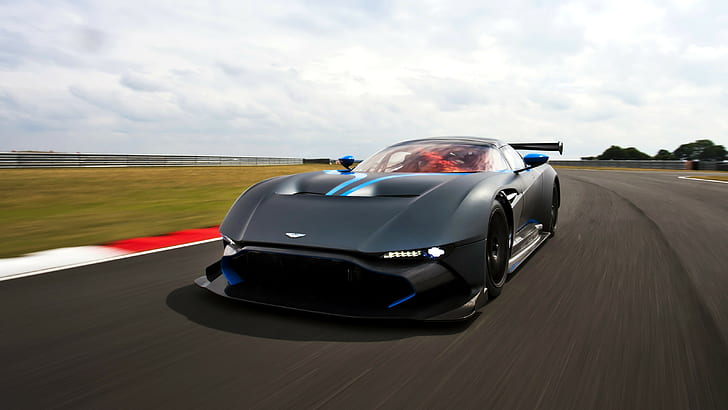 2015, Aston Martin, Vulcan, mobil balap hitam, Aston Martin, Pada 2015, Vulcan, Aston Martin, gunung berapi, Wallpaper HD