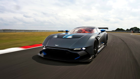 2015, Aston Martin, Vulcan, voiture de course noire, Aston Martin, En 2015, Vulcan, une Aston Martin, le volcan, Fond d'écran HD HD wallpaper
