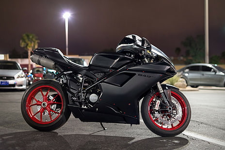 Ducati, 848, สปอร์ตไบค์สีดำและเทา, Ducati, superbike, 848, มอเตอร์ไซค์, วอลล์เปเปอร์ HD HD wallpaper
