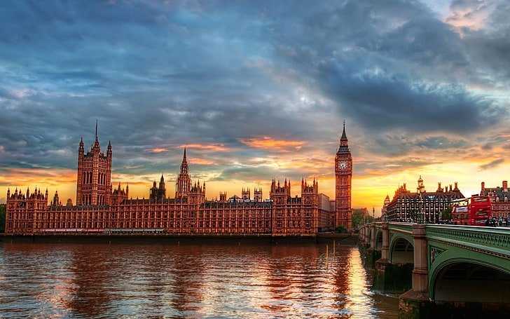 Big Ben die Uhr, Big Ben, Themse, Stadt, Palast von Westminster, London, Fluss, hdr, HD-Hintergrundbild