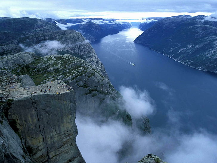 Preikestolen - Noruega, Noruega, fiordos, Europa, Preikestolen, naturaleza y paisajes, Fondo de pantalla HD