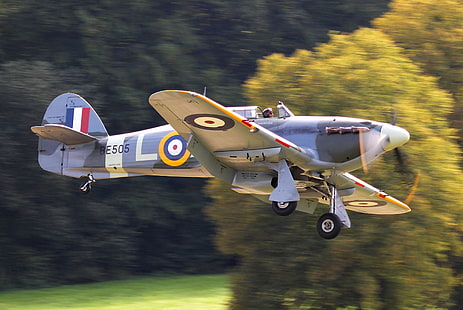 fighter, British, WW2, Hawker, single, &quot;Hurricane&quot;, Hurricane Mk IIB, HD wallpaper HD wallpaper
