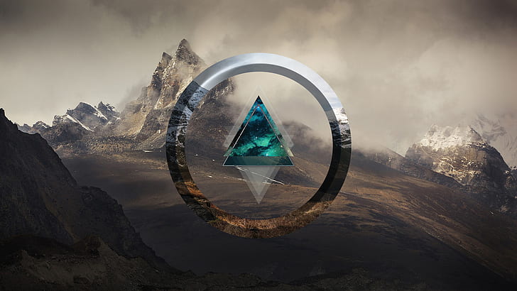 Berggipfel, Polyscape, digitale Kunst, Berge, Natur, HD-Hintergrundbild