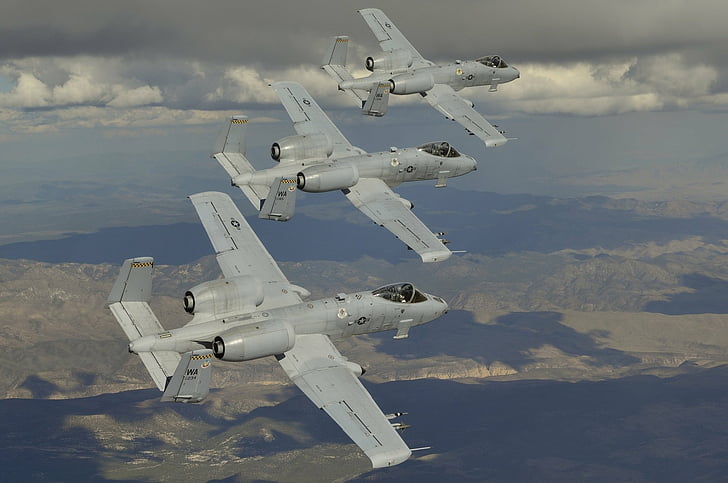 Myśliwce odrzutowe, Fairchild Republic A-10 Thunderbolt II, Samoloty, Myśliwiec odrzutowy, Warplane, Tapety HD