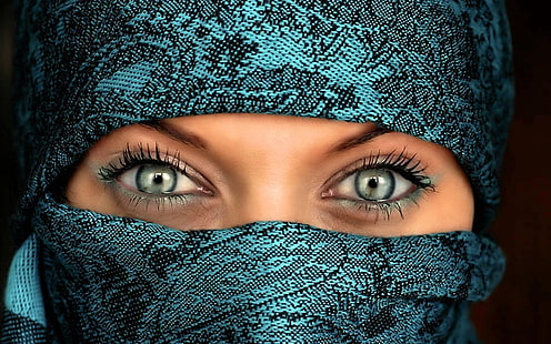 여자 눈 얼굴 아라비아 히잡 1680x1050 사람들 눈 HD 아트, 눈, 여자, HD 배경 화면 HD wallpaper
