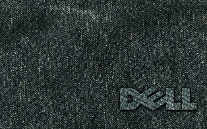 gris textil Dell, Dell, computadoras, empresa, marca, jeans, Fondo de pantalla HD