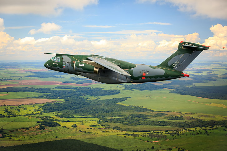 FAB, Embraer, KC-390, aeronaves militares, Força Aérea Brasileira, Força Aérea Brasileira, HD papel de parede
