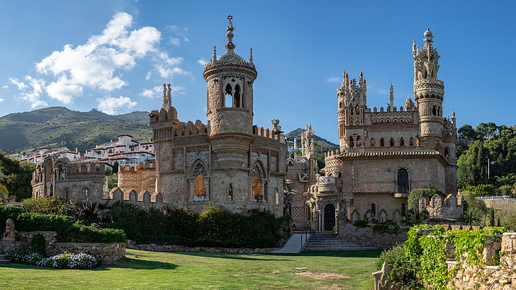 castello, architettura, Spagna, Benalmadena, Castillo de Colomares, Benalmadena, Castello di Colomares, Sfondo HD