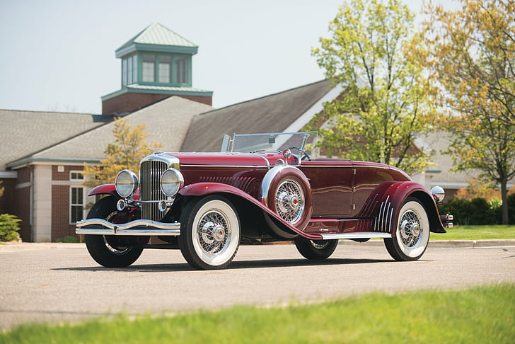 Duesenberg, модель Duesenberg J с исчезающей крышей, модель J29 1926 года модель Top Convertible Coupe, роскошный автомобиль, винтажный автомобиль, HD обои