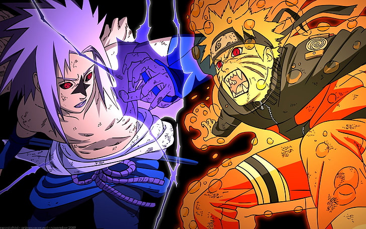 Papel de parede de Uzumaki Naruto e Uchiha Sasuke, anime, Naruto Shippuuden, Uzumaki Naruto, Uchiha Sasuke, HD papel de parede