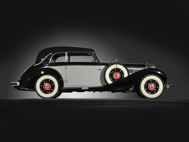 1937, 540k, benz, cabriolet, lujo, mercedes, retro, Fondo de pantalla HD