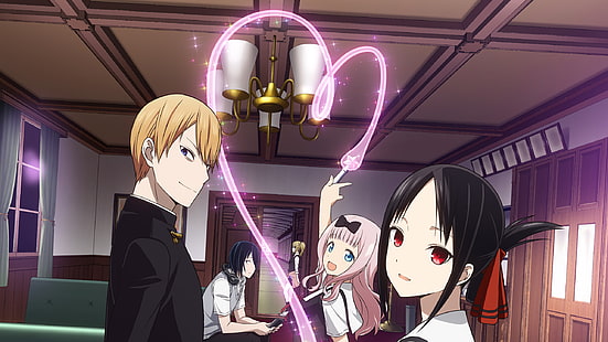 Anime, Kaguya-sama: Love is War, Ai Hayasaka, Chika Fujiwara, Kaguya Shinomiya, Miyuki Shirogane, HD tapet HD wallpaper