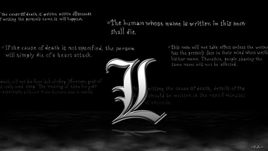 Cytaty L, nota śmierci, nota śmierci, cytaty z notatek śmierci, Tapety HD HD wallpaper