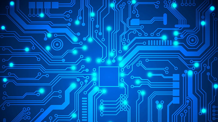 blue, technology, electric blue, pattern, electrical network, line, printed circuit board, pcb, integrated circuit, neon, circuit, graphics, electronic engineering, HD wallpaper
