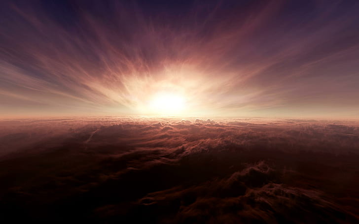Above the Clouds, clouds, above, nature and landscape, HD wallpaper