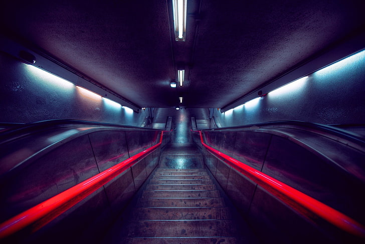 escaleras, metro, Thomas Ciszewski, Fondo de pantalla HD