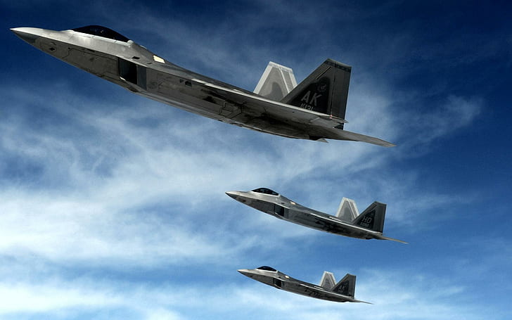 F 22 Raptors Stealth Истребители, рапторы, истребители, стелс, самолеты, HD обои