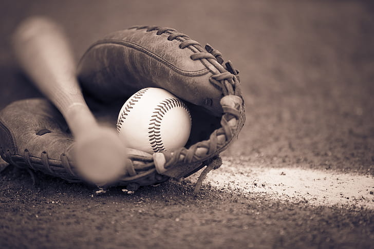 Fledermaus, Ball, Baseball, Handschuh, HD-Hintergrundbild