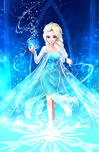 мультфильм, Frozen (фильм), фан-арт, принцесса эльза, HD обои HD wallpaper