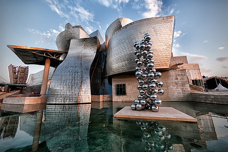 Bilbau, arquitetura, construção, museu, Frank Gehry, Espanha, Guggenheim, HD papel de parede HD wallpaper
