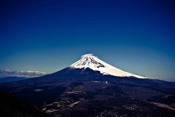 планини, връх Фуджи, вулкан, HD тапет